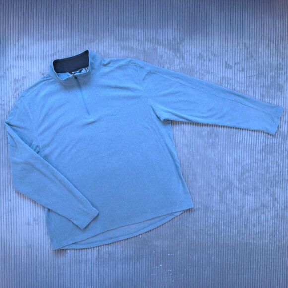Mondetta XXL Slate Blue Pullover Mens Fleece Jacket 1/4 Zip Activewear Shacket - Picture 4 of 7